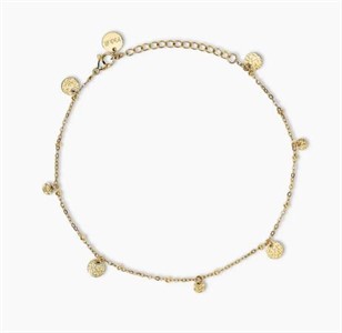 Cavigliera con charm dorati martellati