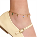Cavigliera in acciaio dorato con charms estivi