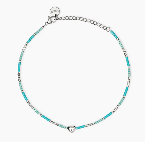 Cavigliera azzurra con cuore