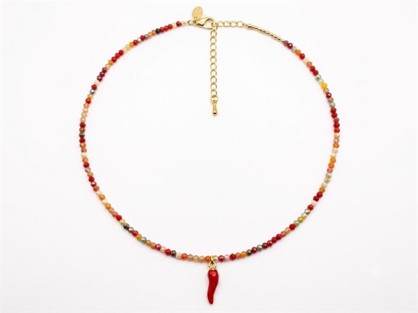 Collana Corno con Perline