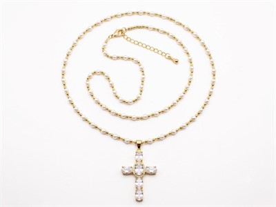Collana Croce Small con Perline