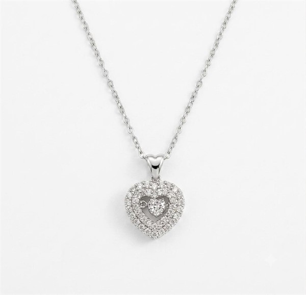 Collana Cuore in Acciaio con Cristalli