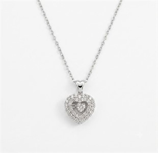 Collana Cuore in Acciaio con Cristalli