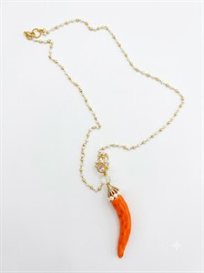 Collana Corno Grande in Ceramica