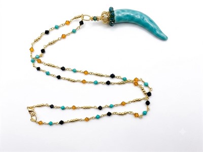Collana Corno Grande in Ceramica