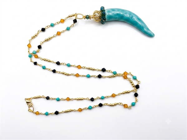 Collana Corno Grande in Ceramica