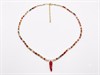 Collana Corno con Perline Rosse Multicolor