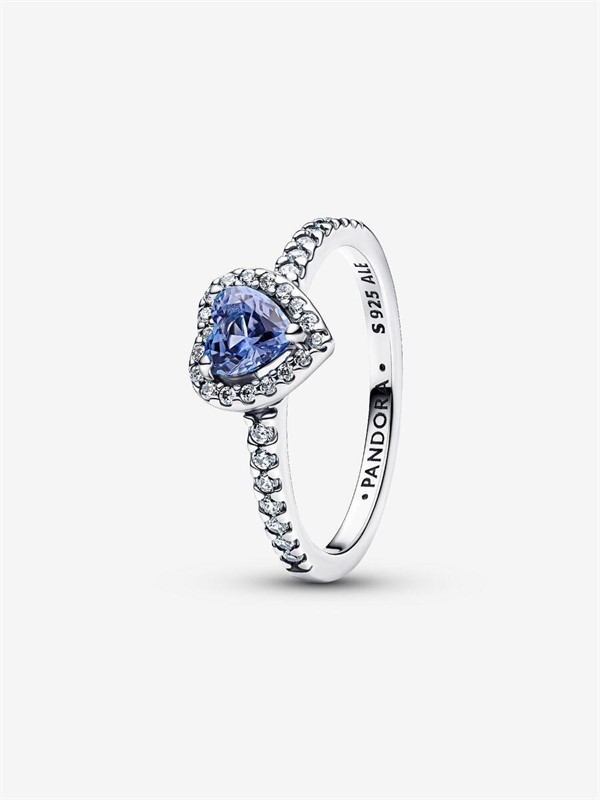 Anello Cuore in Rilievo Blu.