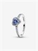 Anello Cuore in Rilievo Blu.