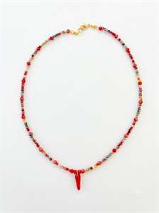 Collana Corno con Perline Multicolor