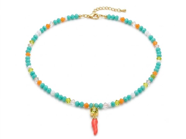 Collana Corno con Perline Turchese