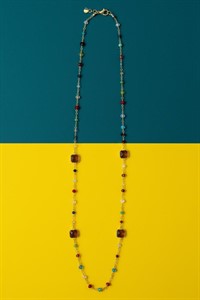 Collana Lunga Fantasia con Cristalli Ambra