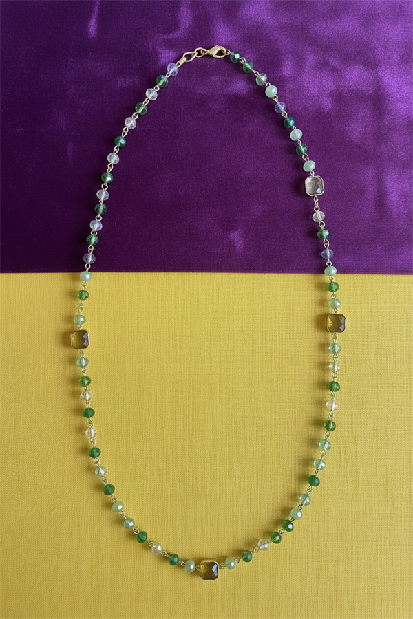 Collana Lunga Bohémien Verde