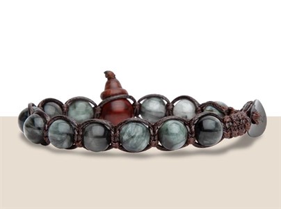 Bracciale Pietra Occhio di Falco Grigio