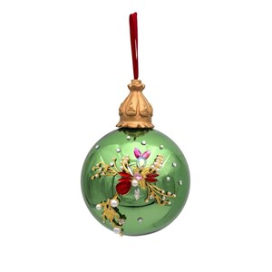 Sfera Media Verde con Decoro Natalizio