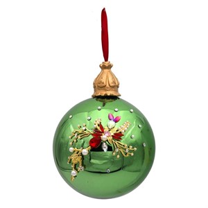 Sfera Grande Verde con Decoro Natalizio