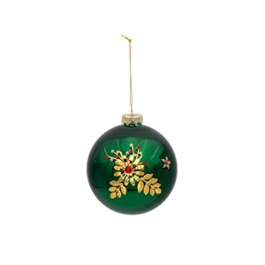 Sfera Piccola Verde con Decoro Natalizio