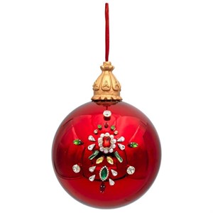 Sfera Grande Rossa con Decoro Natalizio