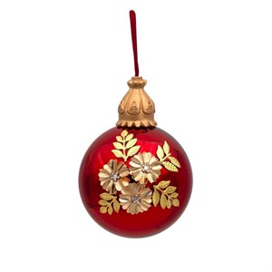 Sfera Media Rossa con Decoro Natalizio