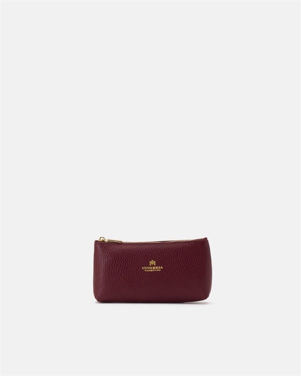 Bustina Portachiavi in Pelle Bordeaux
