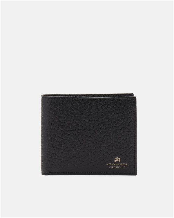 Portafogli con portatessere in pelle Nero