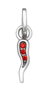 Mini charm Cornino crystal rosso
