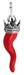 Charm Corno rosso corona piccolo