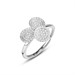 Anello con tre elementi circolari in pavè di zirconi