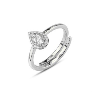 Anello in argento con goccia di zirconi