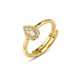 Anello in argento placcato oro giallo con goccia di zirconi