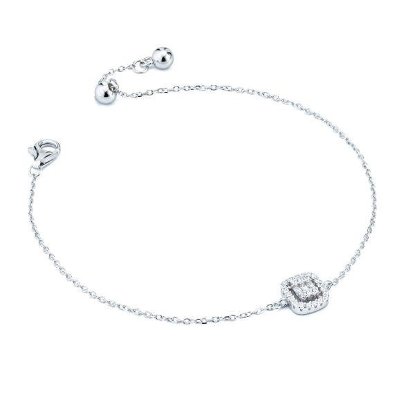 Bracciale con centrale quadrato in pavè di zirconi
