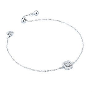 Bracciale con centrale quadrato in pavè di zirconi