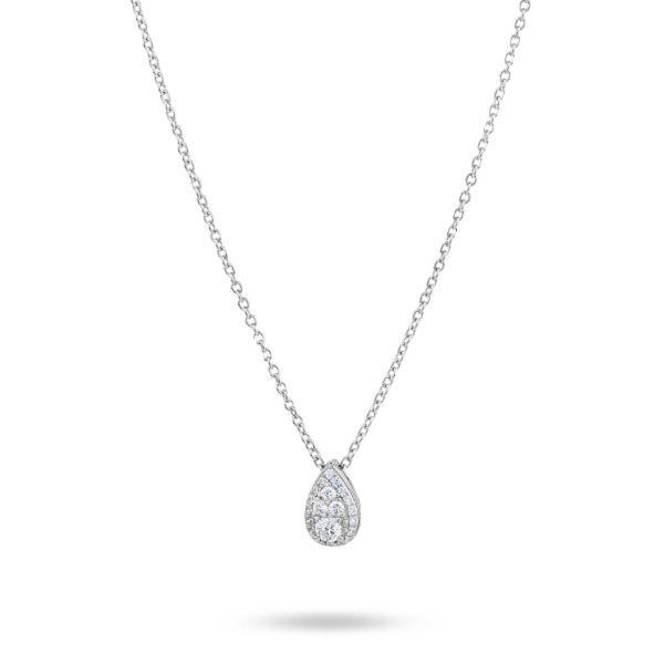Collana con pendente a goccia di zirconi