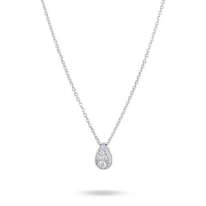 Collana con pendente a goccia di zirconi