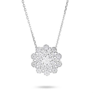 Girocollo in argento con fiore composto centrale
