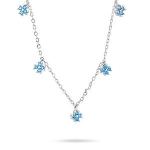 Girocollo in argento con fiori definiti da zirconi