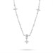 Girocollo in argento con zircone a fiore pendente