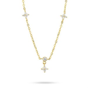 Girocollo in argento con zircone a fiore pendente
