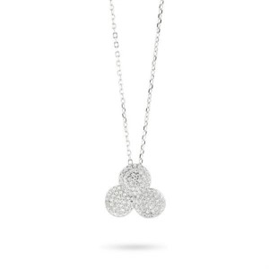 Collana con elementi circolari in pavè di zirconi