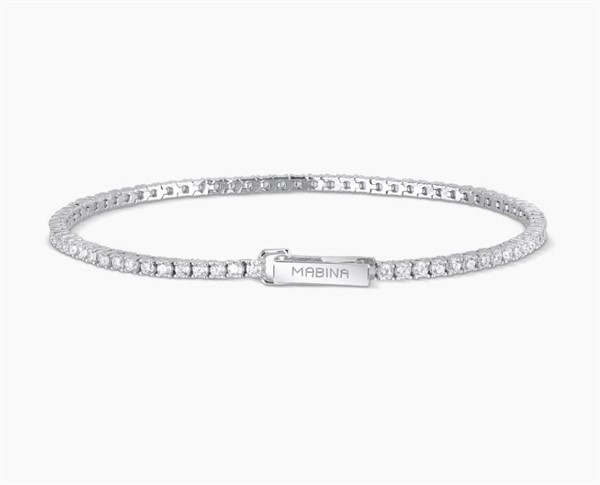 Bracciale tennis in argento con zirconi