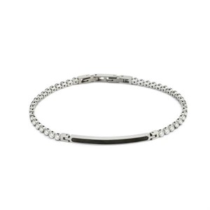 Bracciale con zirconi bianchi e centrale nero