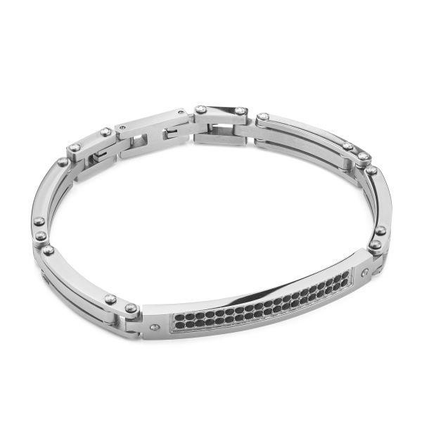 Bracciale a maglia rettangolare e piastra centrale