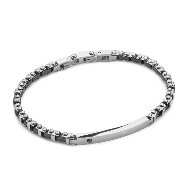 Bracciale a maglia articolata in Pvd nero