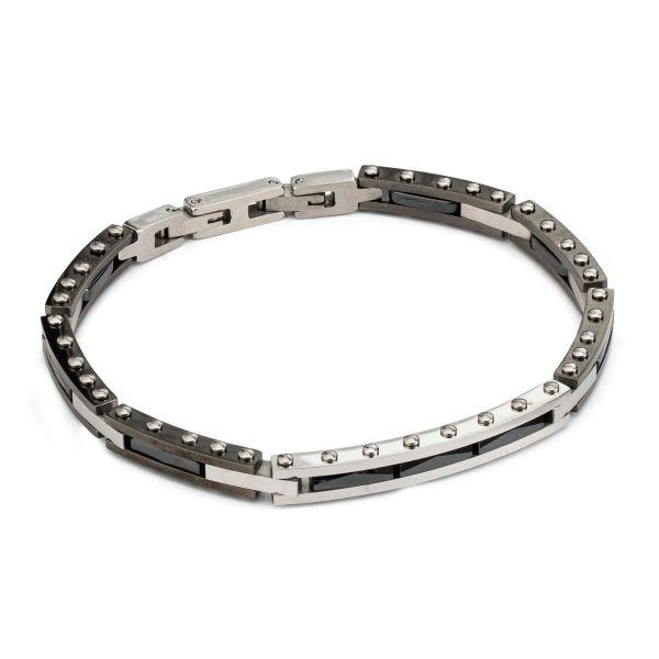 Bracciale a maglia articolata in Pvd nero