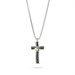 Collana uomo con pendente a croce nero