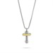 Collana uomo con pendente a croce con dettaglio placcato oro