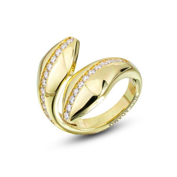 Anello contrarié placcato oro giallo