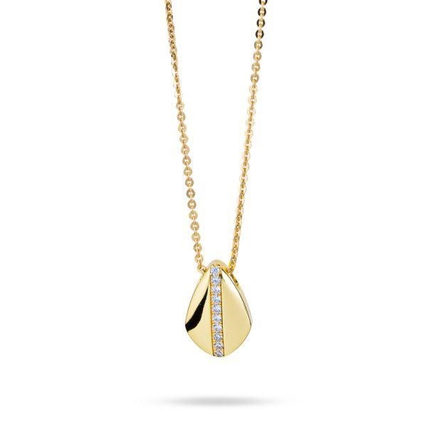 Collana impreziosita da un pendente attraversato da zirconi