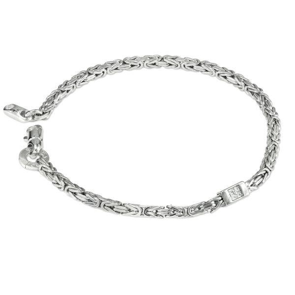 Bracciale in argento in maglia bizantina