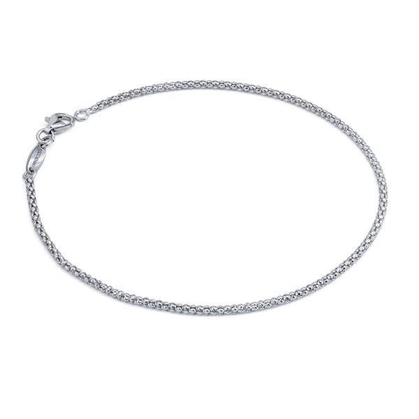Bracciale in argento in maglia a grani di riso